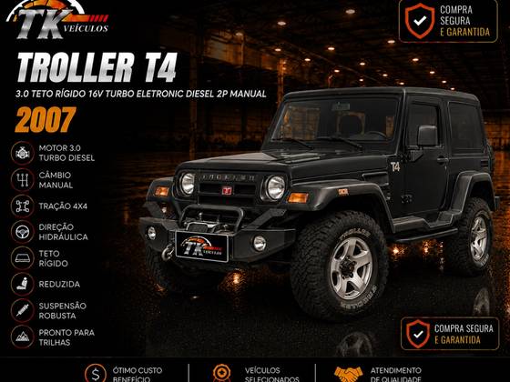 TROLLER T4 3.0 TETO RÍGIDO 16V TURBO ELETRONIC DIESEL 2P MANUAL TROLLER T4 3.0 TETO RÍGIDO 16V TURBO ELETRONIC DIESEL 2P MANUAL